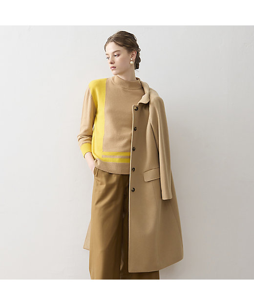 S・Mサイズ】イタリア製素材 ピュアカシミヤステンカラーコート