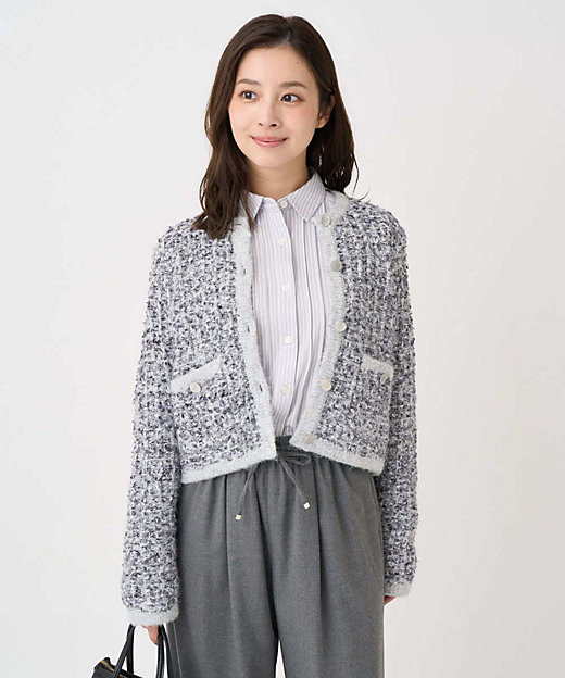 小さいサイズ】ツイードニットジャケット／洗える | MK MICHEL KLEIN