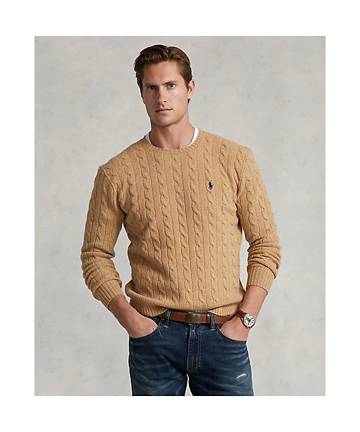 ケーブルニット ウールカシミヤ セーター