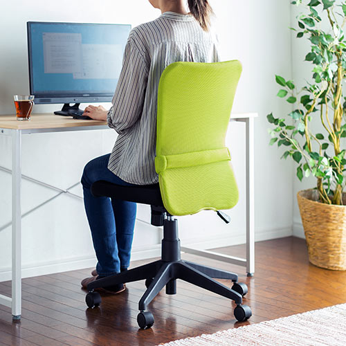 メッシュチェア ミドルバック ロッキング機能つき グリーン 150