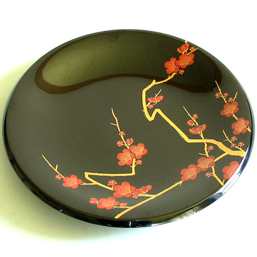 飾り皿 蒔絵 伊藤若冲写し 木製 漆塗り 絵皿 インテリア【製造中止