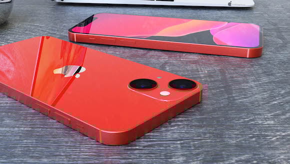 iPhone13 mini」をイメージしたレンダリング画像〜斜め配置カメラが