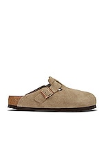 BIRKENSTOCK Boston Soft Footbed in Taupe | FWRD