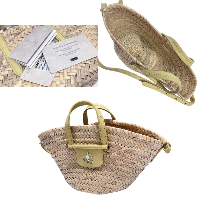 ジミーチュウ ビーチバスケット かごバッグ S イエロー Jimmy Choo
