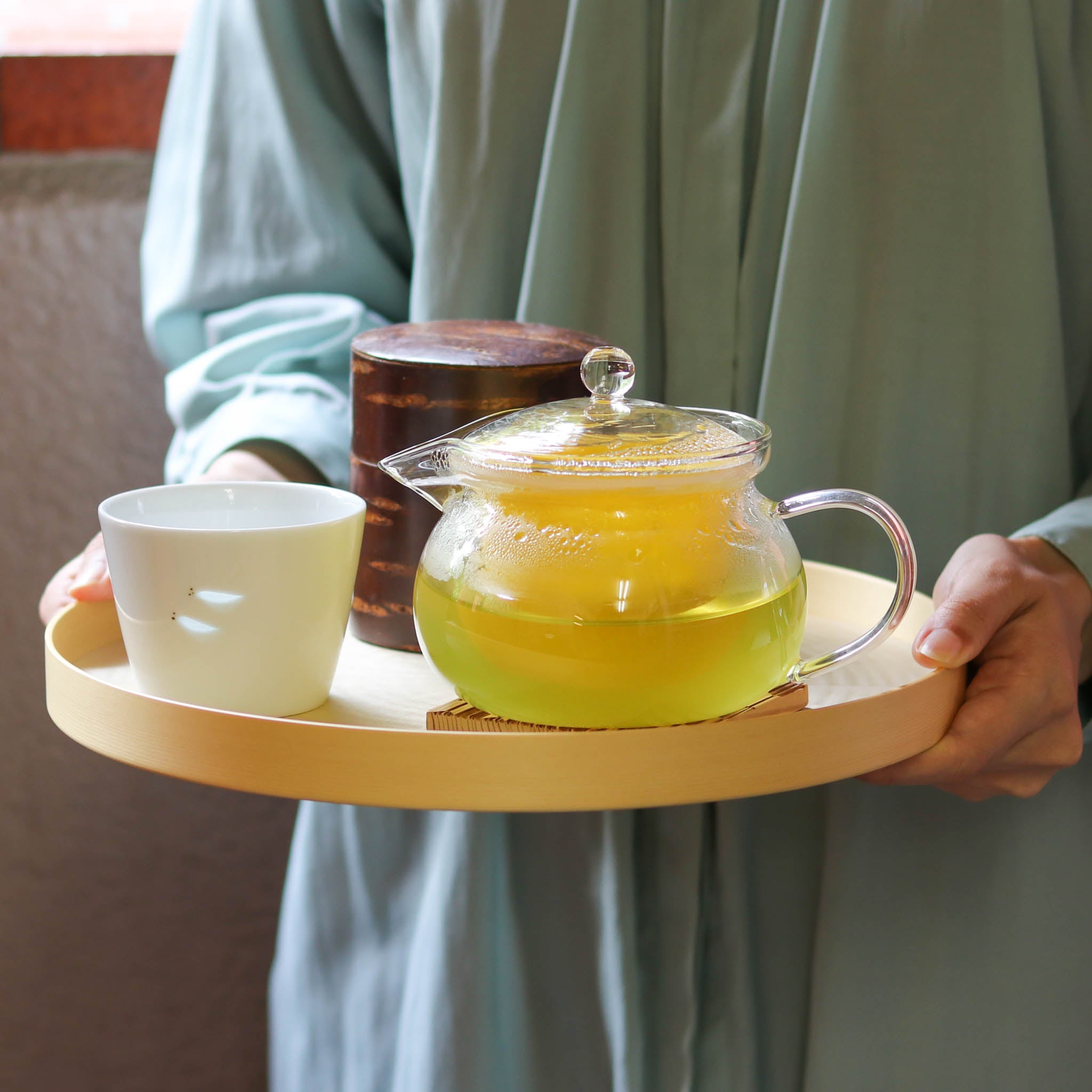 波佐見焼 セラミック ティーポット | 葉ポット | レモンイエロー | 燦セラ