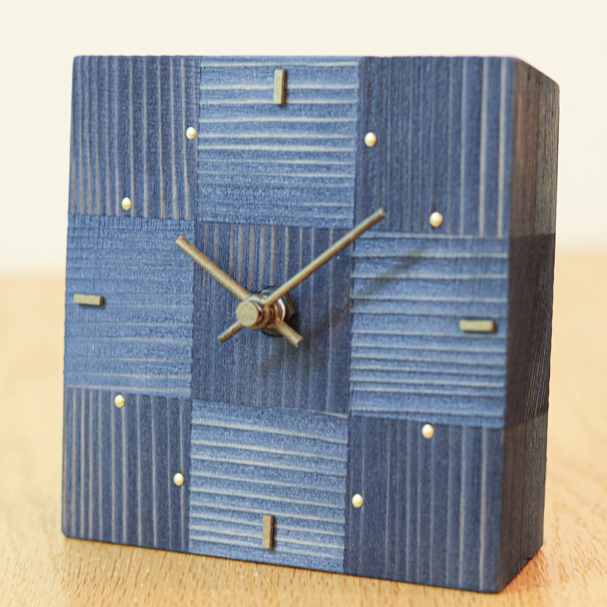 木工製品 置き時計 | ko NENRIN 大正浪漫 | 市松 藍 | ミマツ工芸