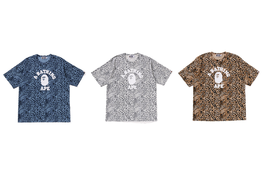 WILD LEOPARD PATTERN COLLEGE RELAXED FIT TEE | bape.com