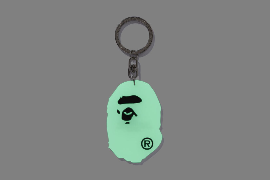 GLOW IN THE DARK APE HEAD KEY CHAIN | bape.com