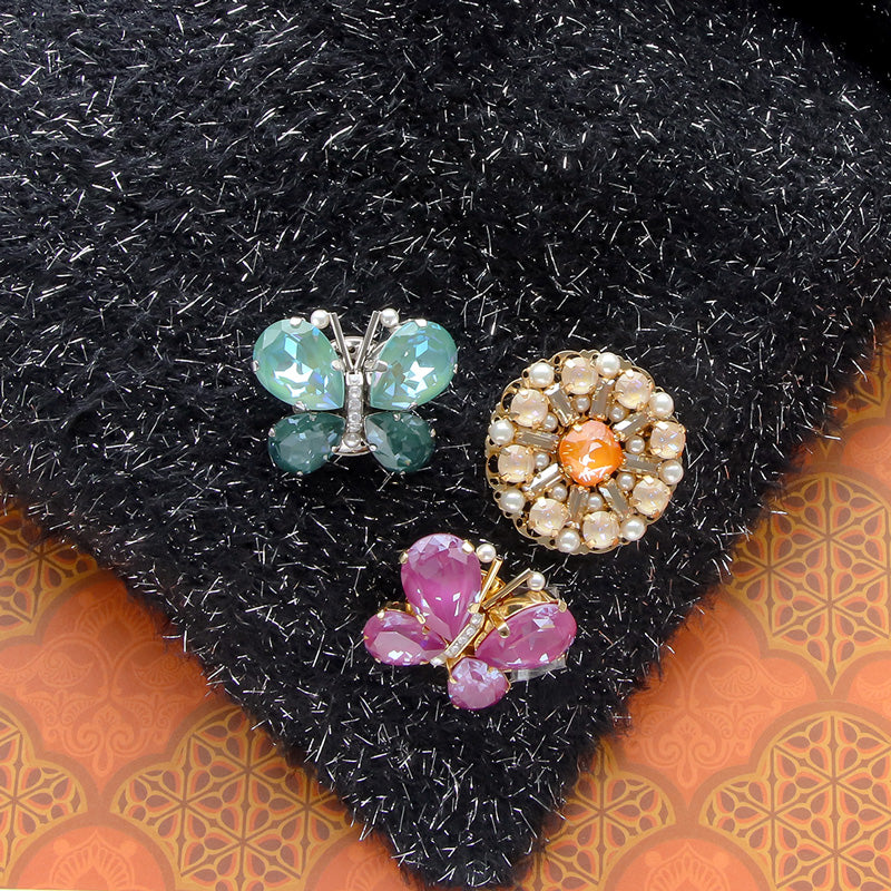 レシピNo.KR1089 貴和クリスタルのビジューバタフライブローチ – 貴和