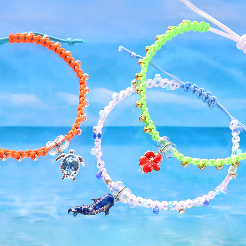 レシピNo.KR1211 マリンチャームの平編みブレスレット2種 – 貴和製作所