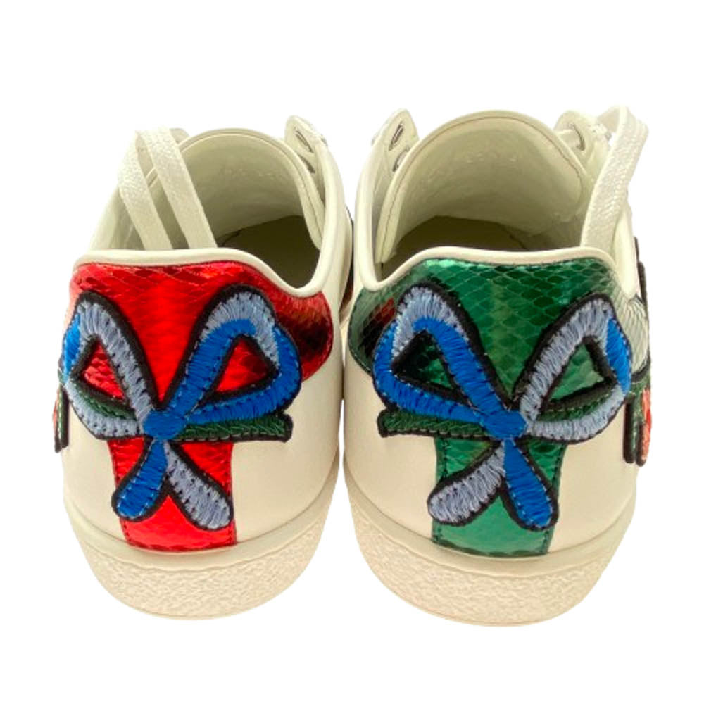 GUCCI グッチ 431917 フラワー 刺繍 エンブロイダリー エース レザー