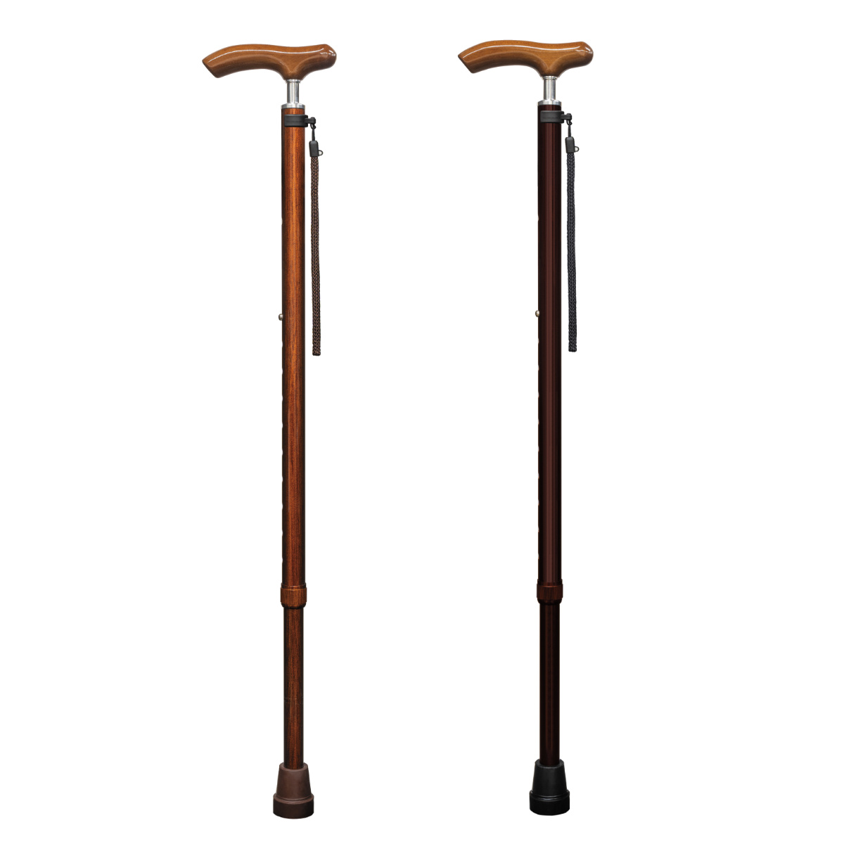 杖 スレンダーネック ステッキ 伸縮 木目 軽量 おしゃれ 介護 （ つえ