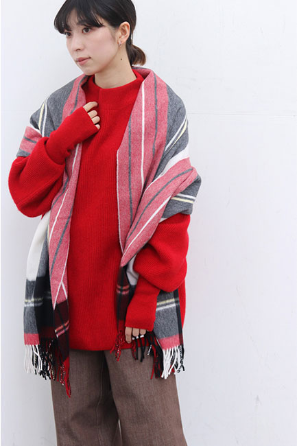 BATONER/バトナー】Cashmere Fox Boat Neck Fingerhall