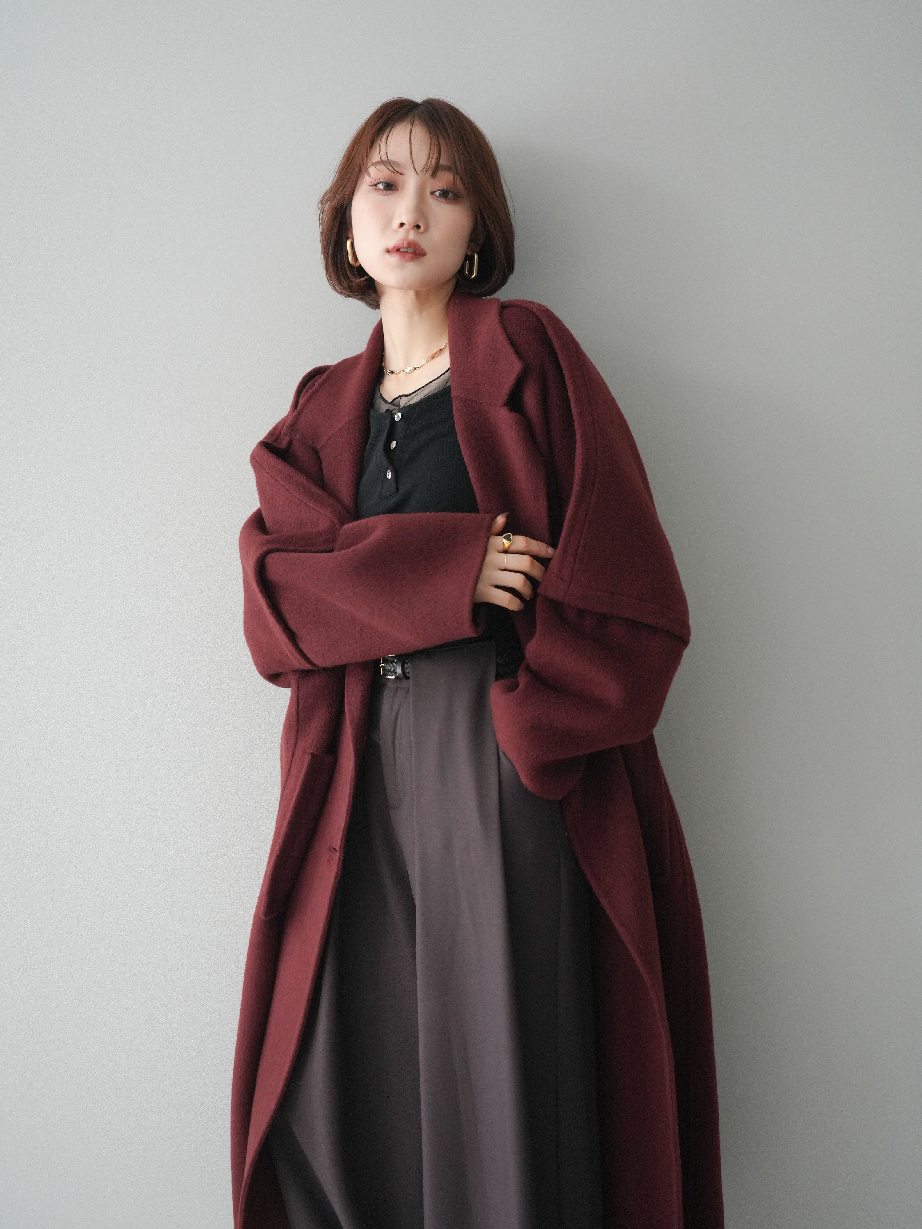 予約]カシミヤ100%ダブルブレストロングコート/red – Lumier