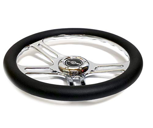 Amazon | 14インチ レザーステアリング ハンドル 4本スポーク スタンス