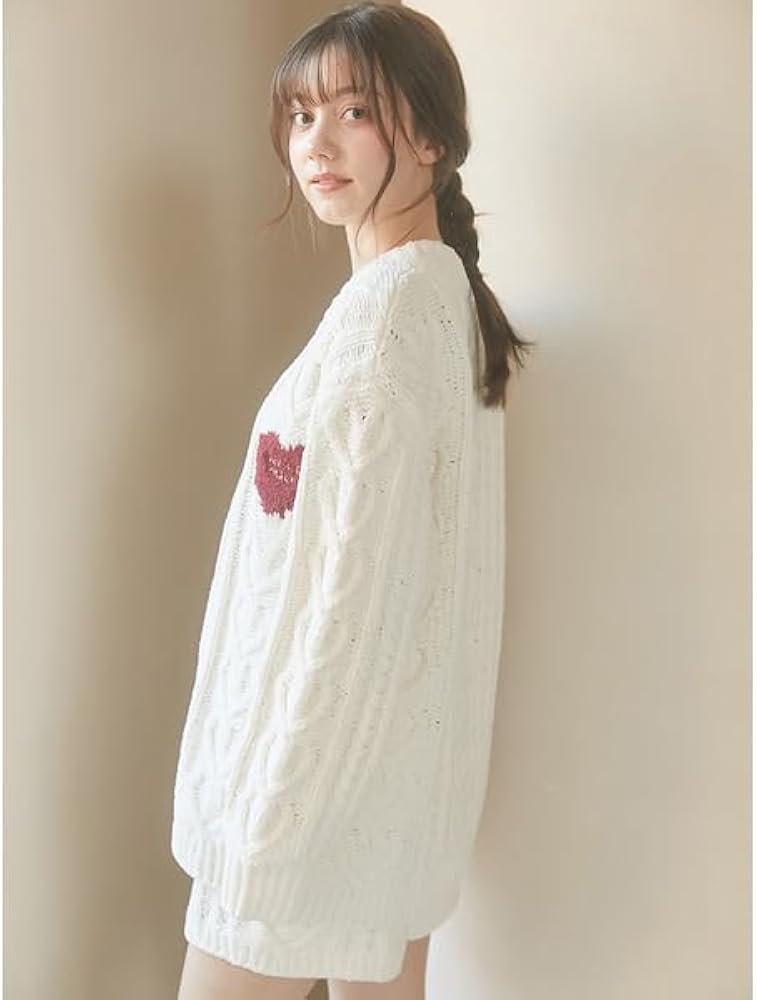 Amazon | [ジェラート ピケ] 【Valentine】ハートアランカーディガン