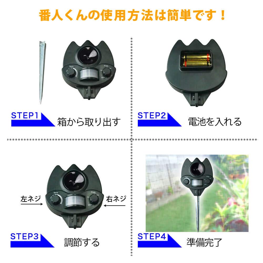 Amazon | 猫よけグッズ 超音波式 番人くん (日本語取扱説明書付き