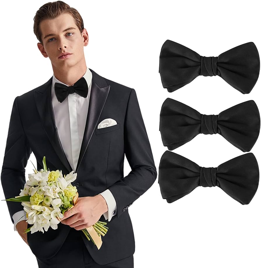 Amazon.co.jp: RICISUNG 蝶ネクタイ ボウタイ 【3本セット】メンズ