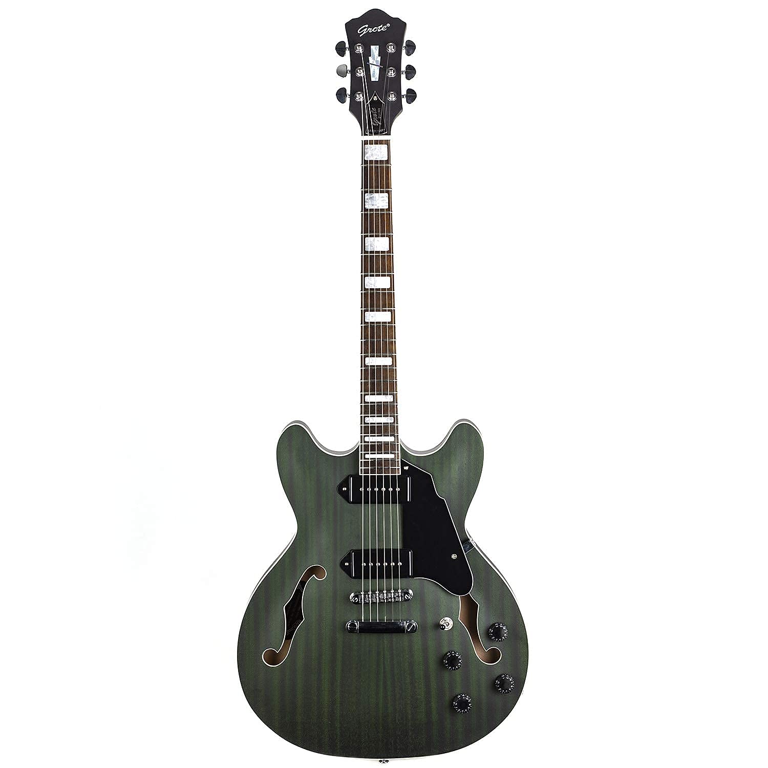 Amazon | GROTE Full Scale Electric Guitar Semi-Hollow Body Guitar