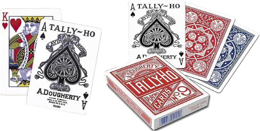 Amazon.com: 2 Decks of TALLY HO No 9 Original Fan Back Playing