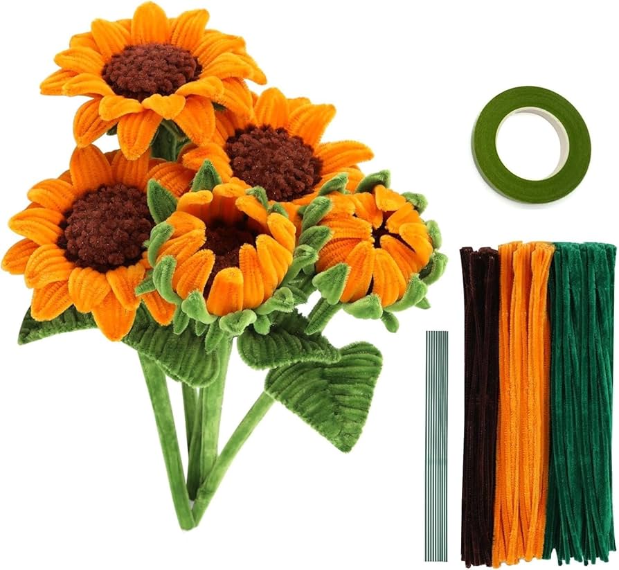 Amazon | DIFEIUKI 手芸モール 300本 ひまわり DIY造花 花束 カラー