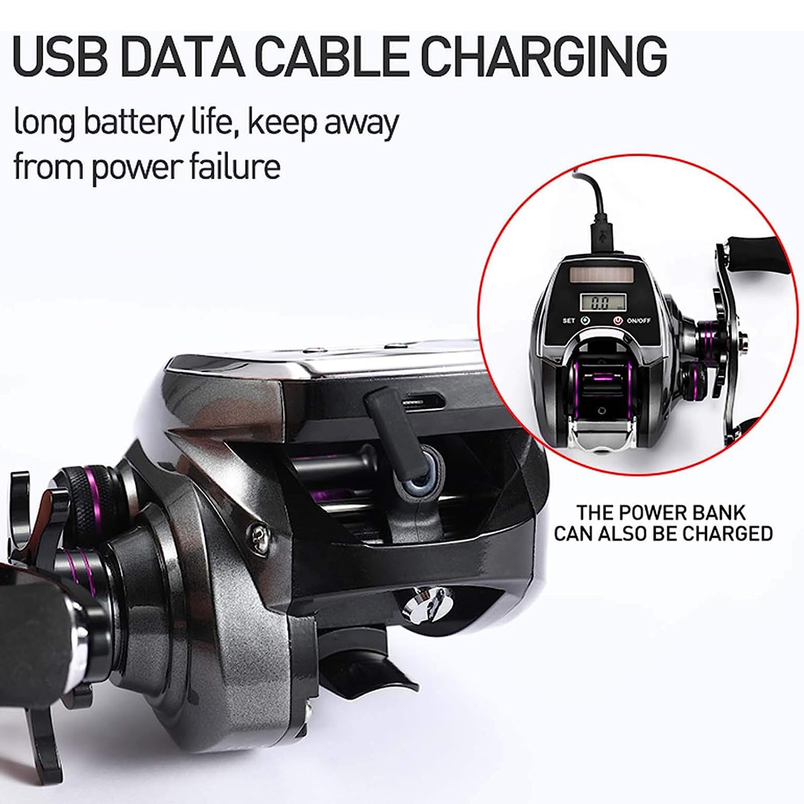 Amazon | 防水フィッシングリール、デジタルスクリーン電動スピニング