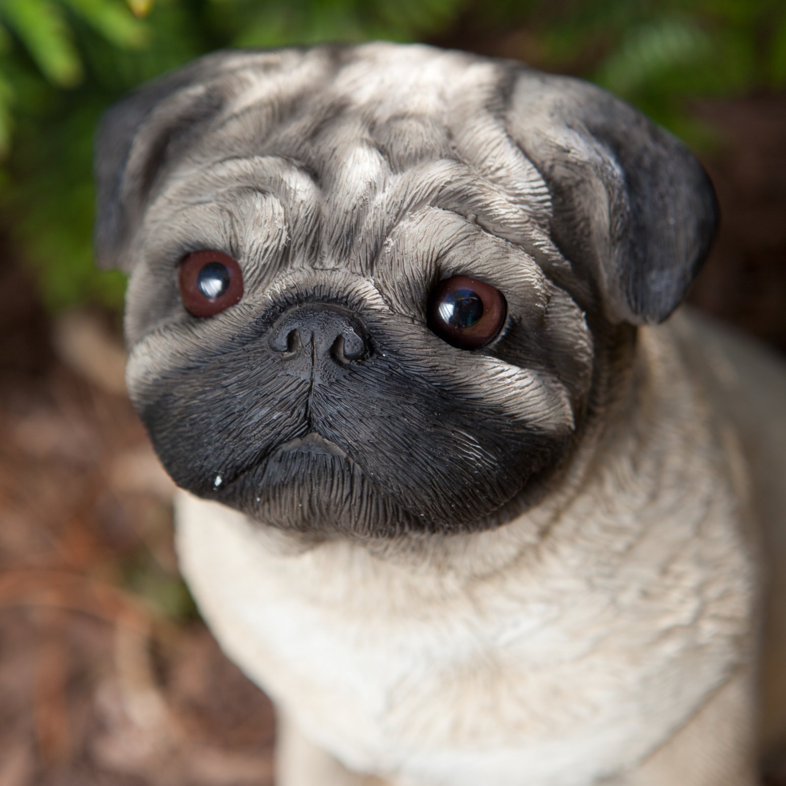 Amazon.co.jp: 座るパグ 淡い黄褐色彫像 オリジナルサイズ/ Sandicast