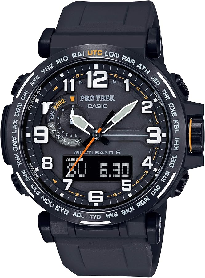 Casio Men's PRO TREK Stainless Steel Quartz Watch with Resin Strap
