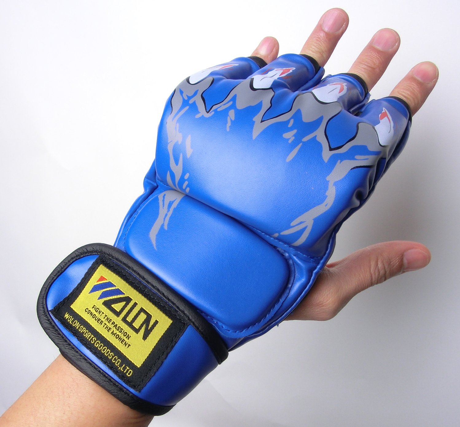 Amazon | オープンフィンガーグローブ 【青 ブルー】総合格闘技