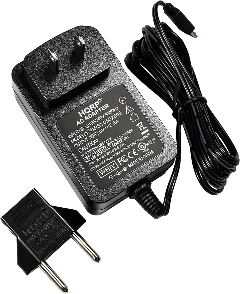 Amazon.com: HQRP 5V 2.5A Micro USB AC Adapter Mains Power Wall