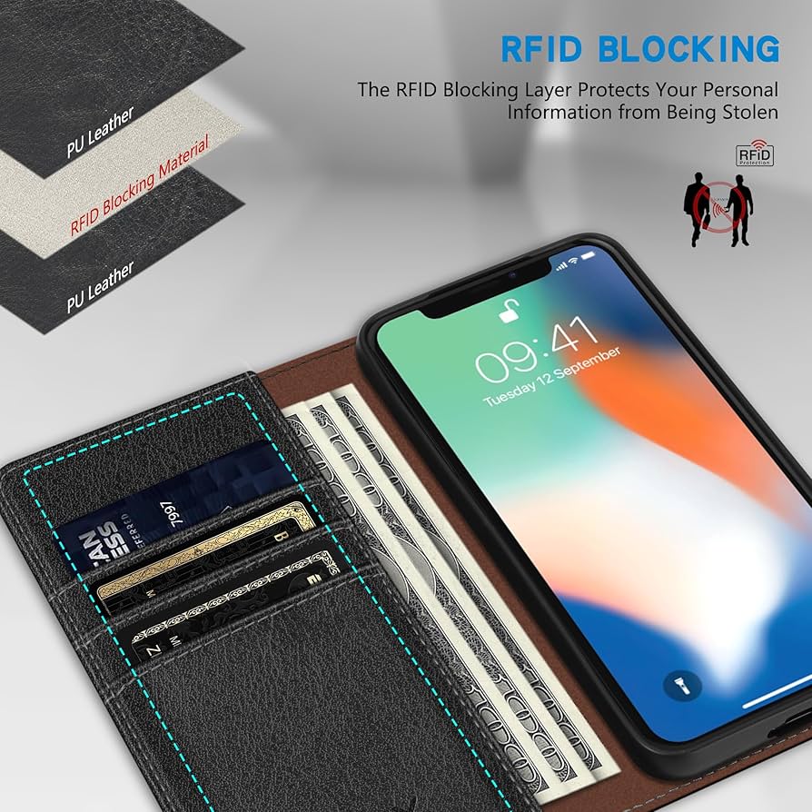 Amazon.com: ZZXX for iPhone X/Xs Wallet Case with RFID Blocking