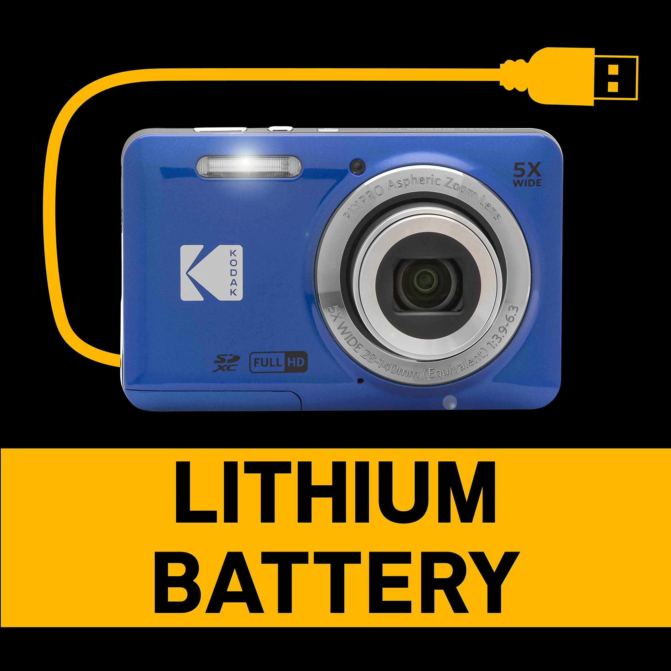 Amazon.com : Kodak PIXPRO FZ55-BL 16MP Digital Camera 5X Optical