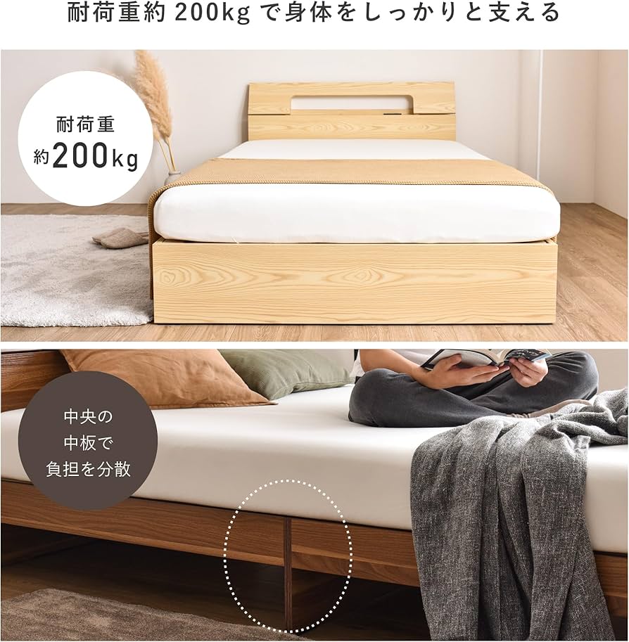 Amazon.co.jp: VENTOTA ベッド すのこベッド ヘッドボード ロータイプ