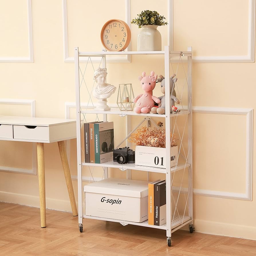Amazon.com: Letusto Foldable Collapsible Shelf with Wheels