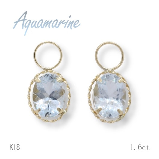⭐️Ster jewelry⭐️K18 パワーオンザムーン アクアマリンダイヤリング