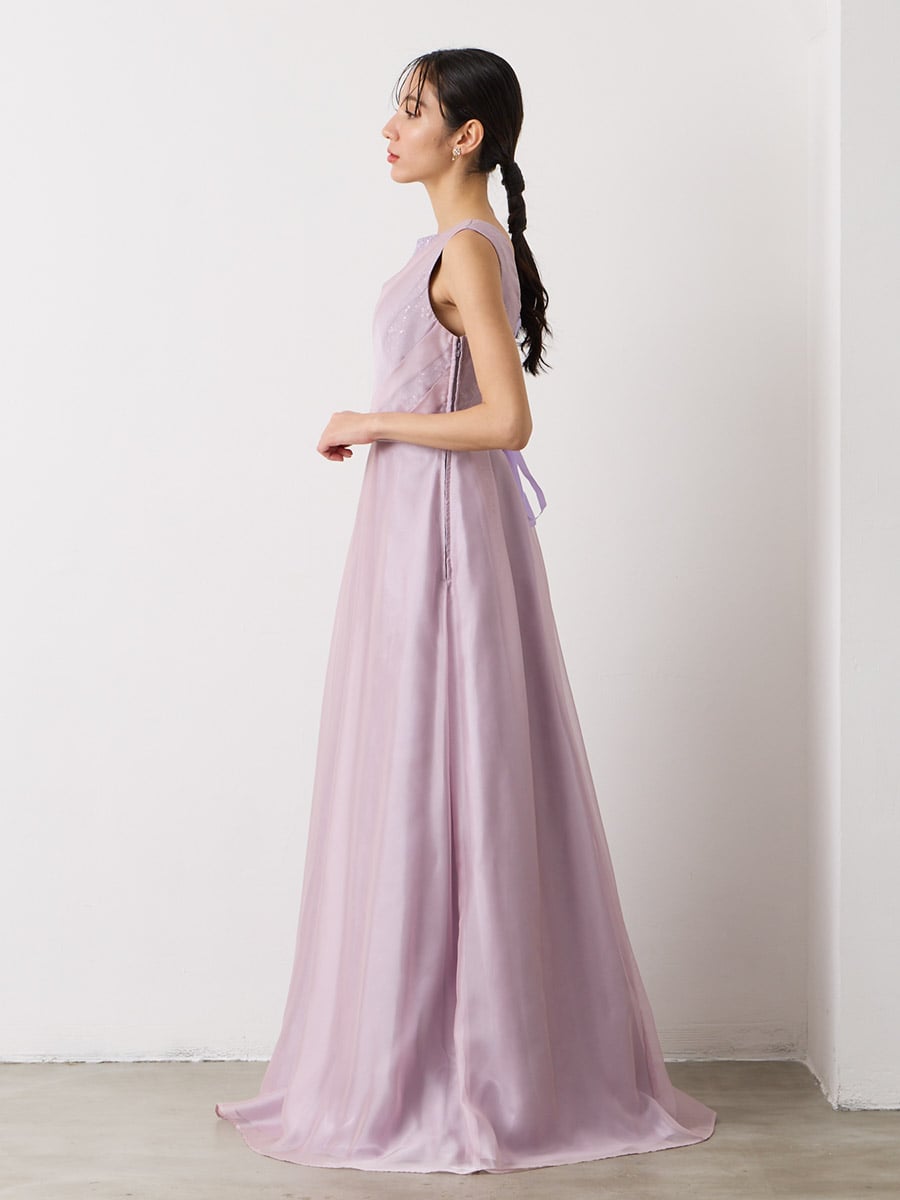 スパンコールレース×ロングドレス(L ラベンダー): AIMER | エメ