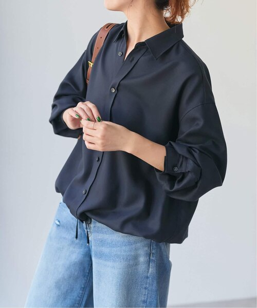 追加》ウールライクヘムギャザーシャツ｜スピックアンドスパンの通販