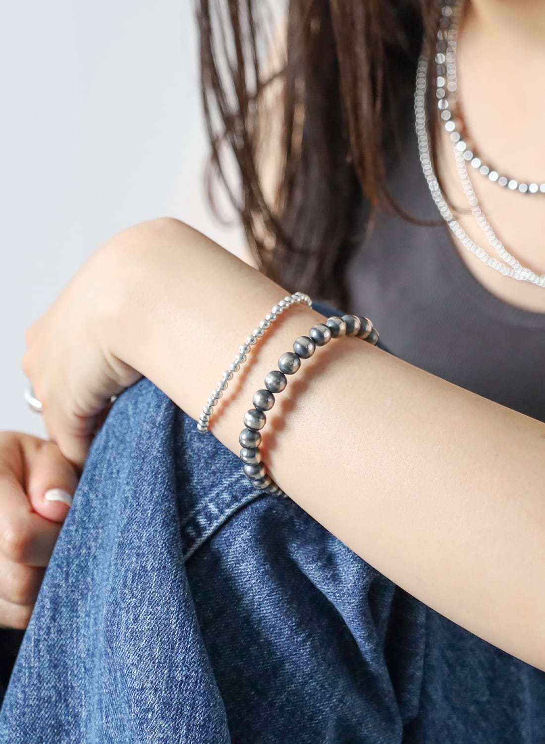 NAVAJO PEARL SILVER BRACELET 8MM|ナバホパール シルバーブレスレット