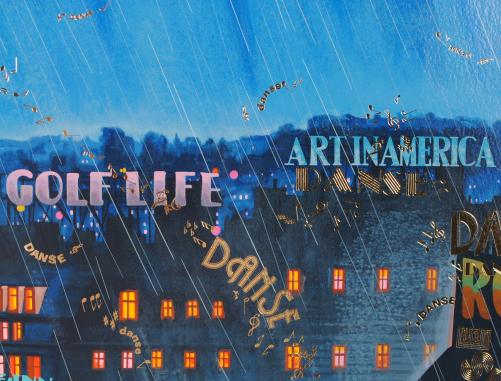 ヒロ・ヤマガタがシルクスクリーンの版画で制作した絵「ダンス・ダンス