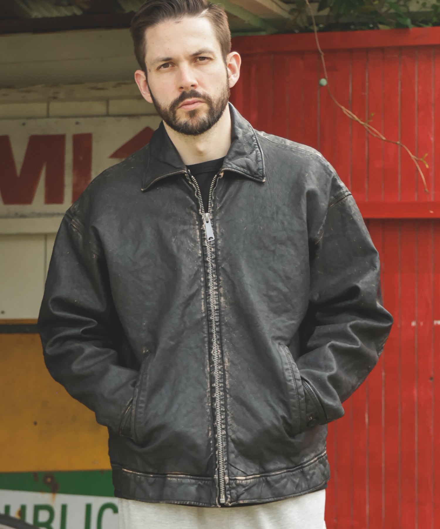 VINTAGE CRAFT SHEEP LEATHER / OVERSIZE RIDERS / M253122 – MR.OLIVE