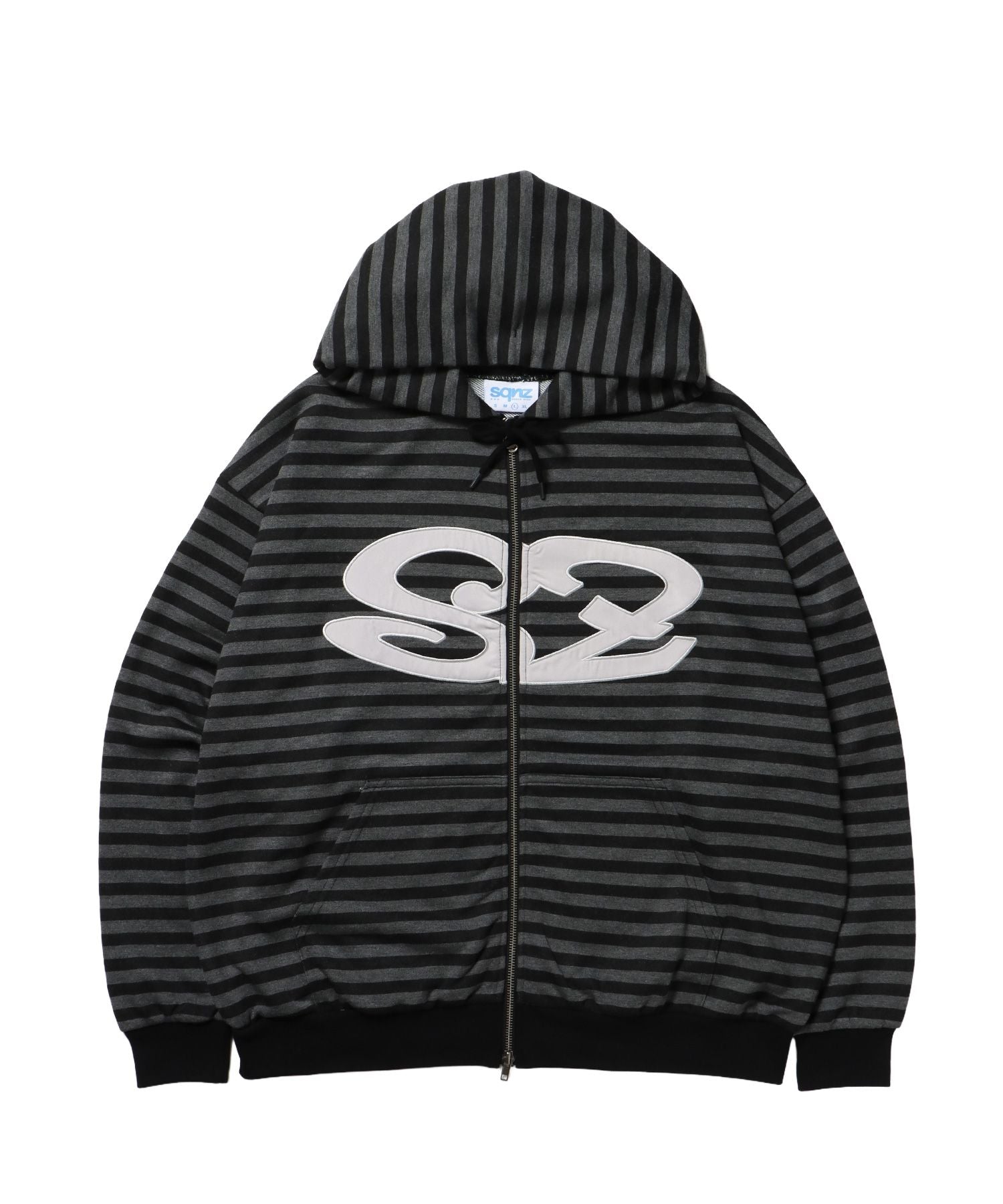 sqnz（エスキュンズ）】sqnz logo applique zip p/k / 裏毛 ダブル