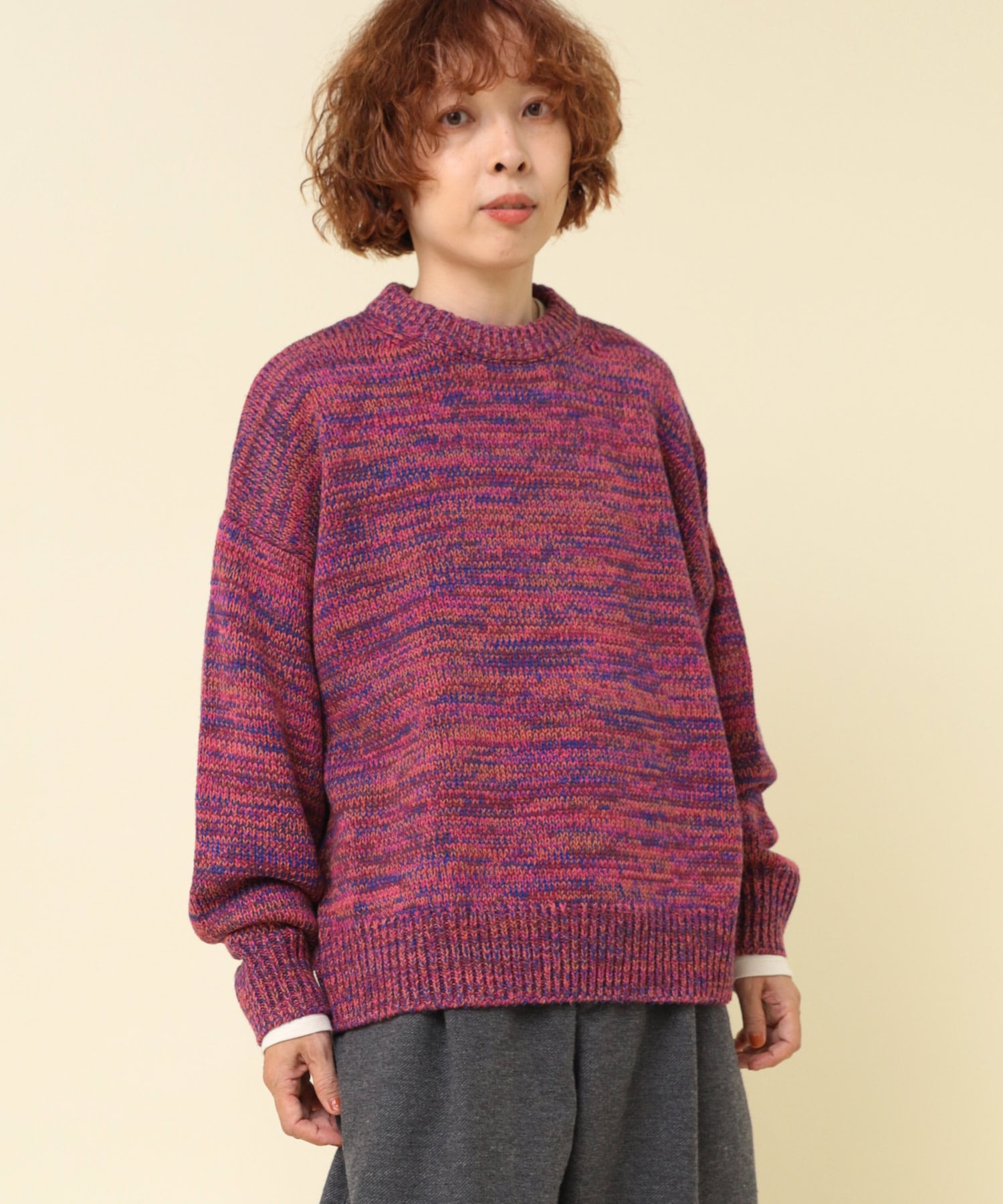 K2692 ミックスカラープルオーバー(M パープルMIX): トップス - RNA