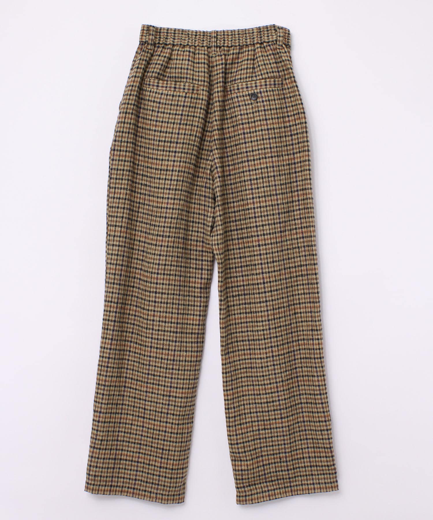 R4003 [N EXCLUSIVE]ヘリンボーンリネンチェックスラックス(M グレン