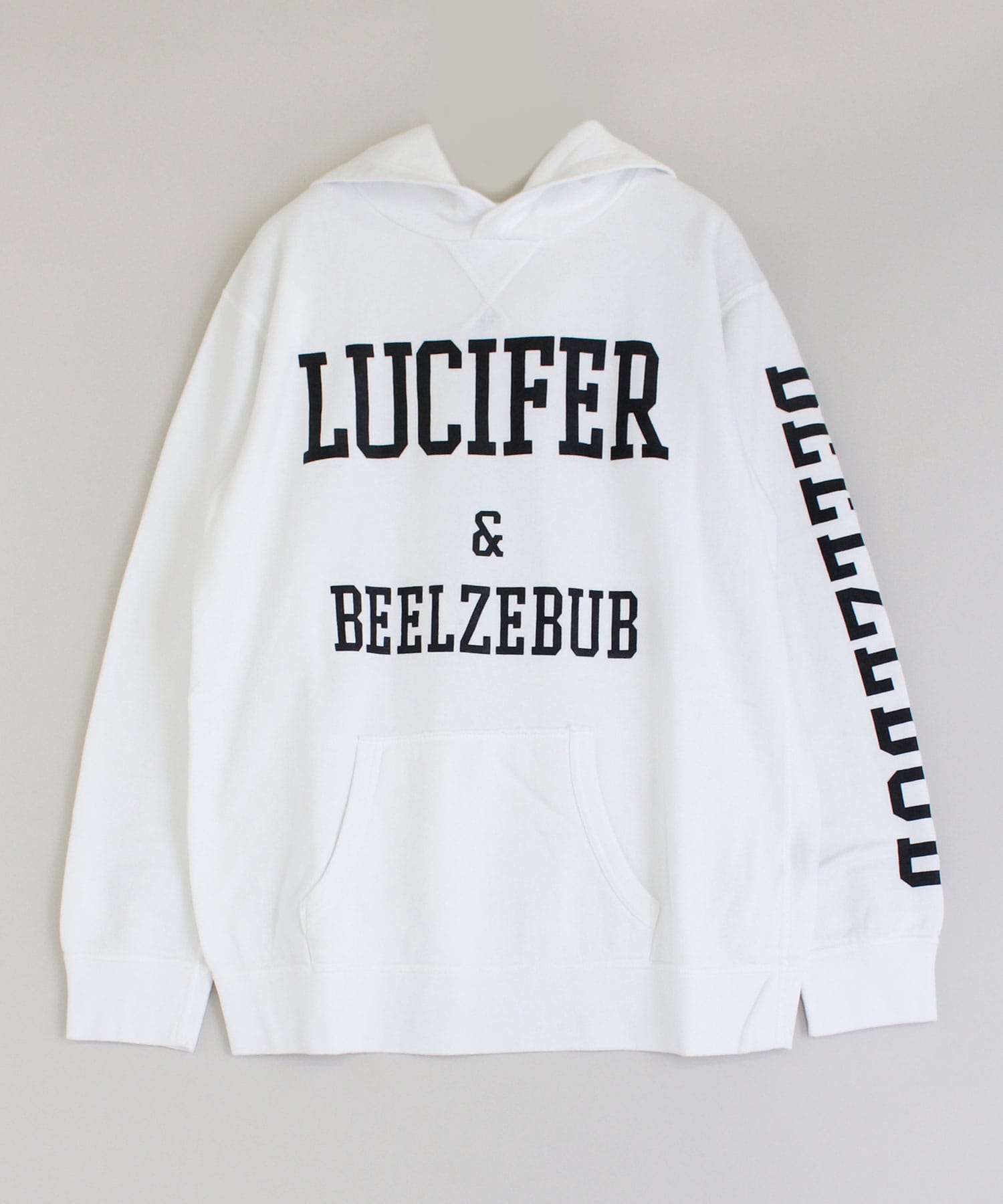 M1060 ルシファープリント裏起毛パーカー(M 蛍光ホワイト): トップス