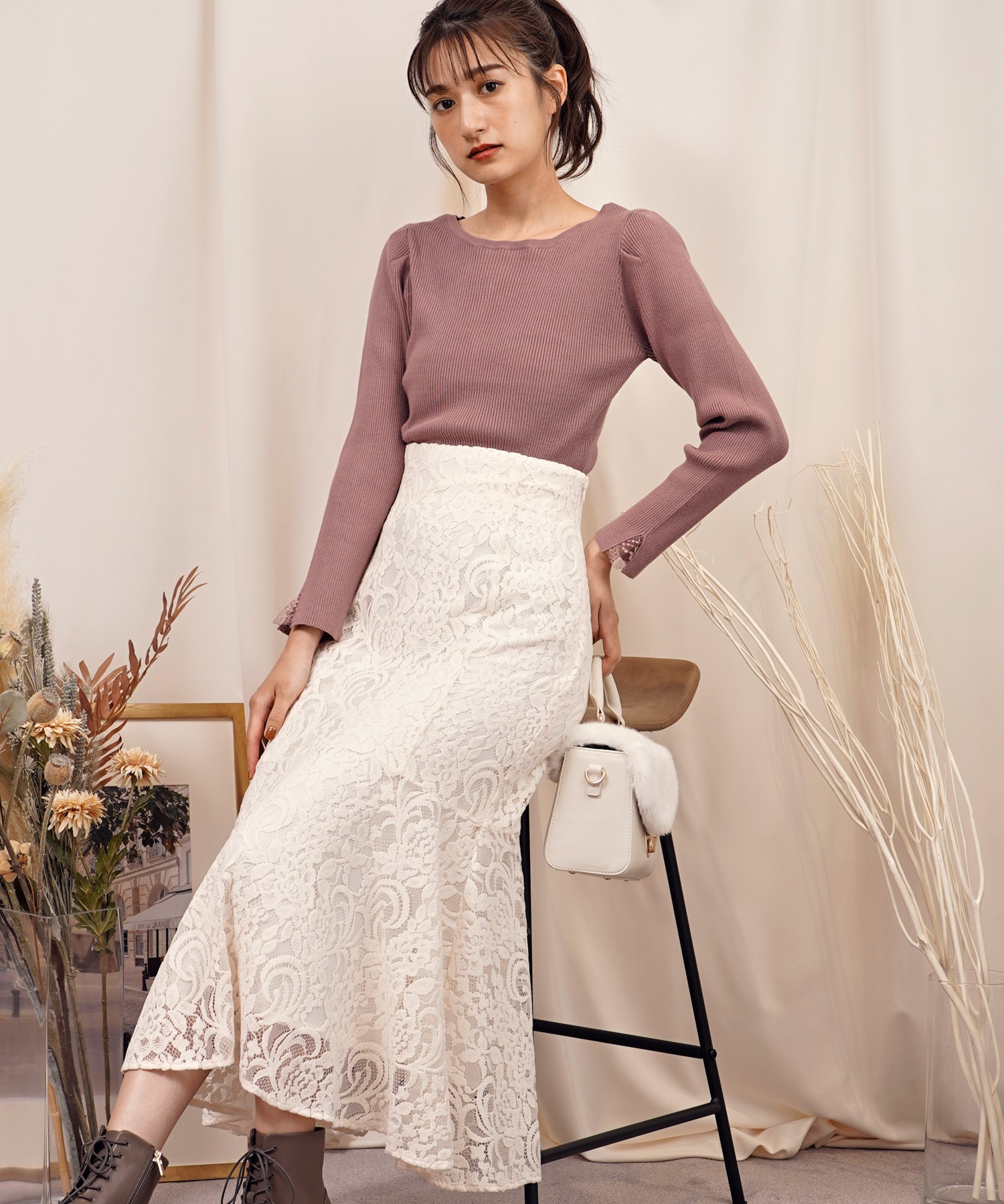 モールレースマーメイドスカート | タイトスカート | NOELA OFFICIAL