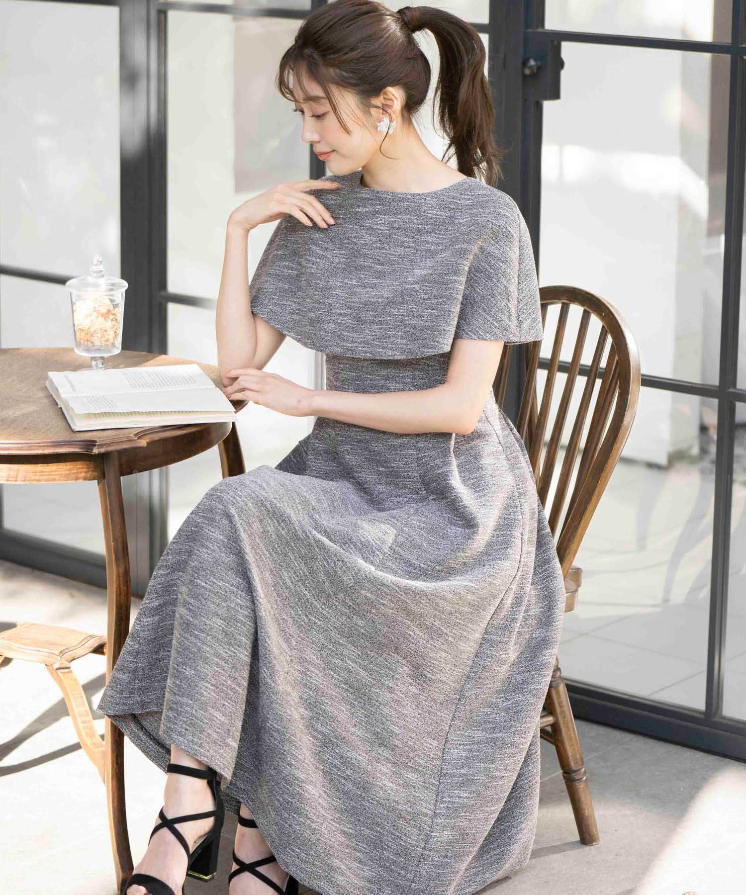 WEB限定】【SSサイズあり】ケープ付きワンピース | ロングワンピース