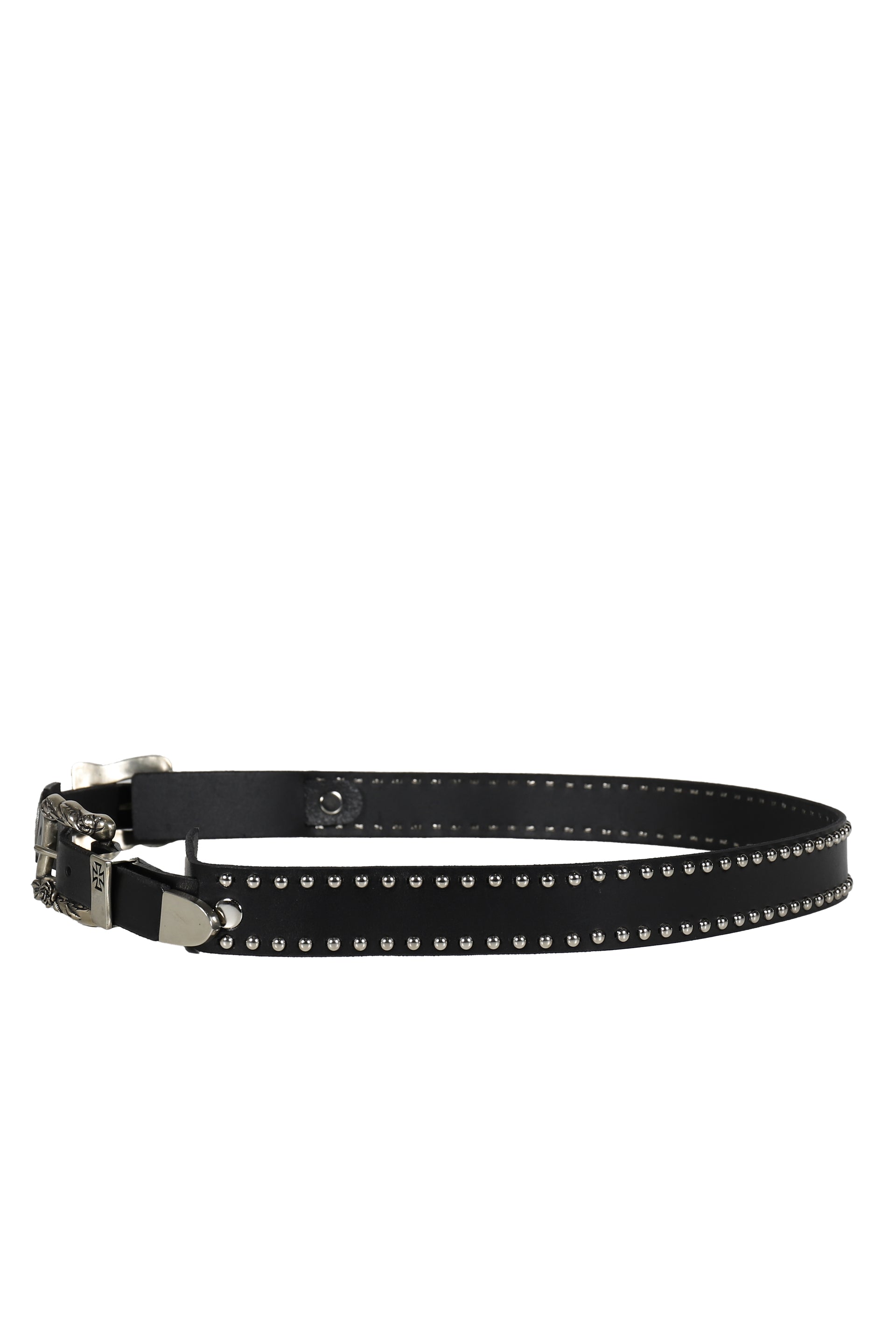 ERL イーアールエル FW25 ERL LOGO SKINNY LEATHER BELT / BLK