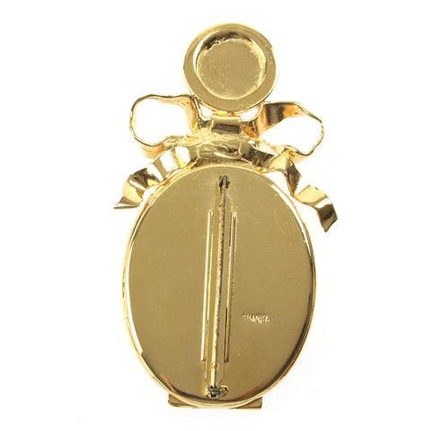 シャネル CHANEL ココマーク ロゴ ミラー ブローチ ゴールド P8052