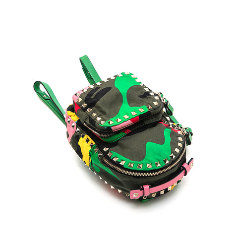 ヴァレンティノ VALENTINO カモフラ ロックスタッズ ミニ リュック