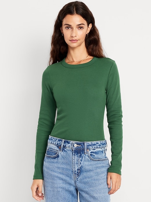 Snug Long-Sleeve Crew-Neck T-Shirt | Old Navy